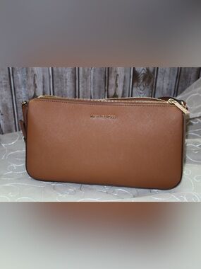 Michael Kors Men's Tan Leather Zip Pouch